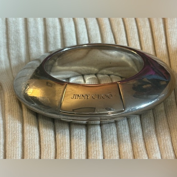 Jimmy Choo Chunky Bangle/ Bag Accessory, Silver - Picture 5 of 13